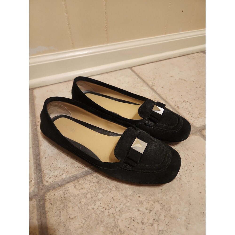 Michael Kors Black Suede Moccasin Flats Size 8